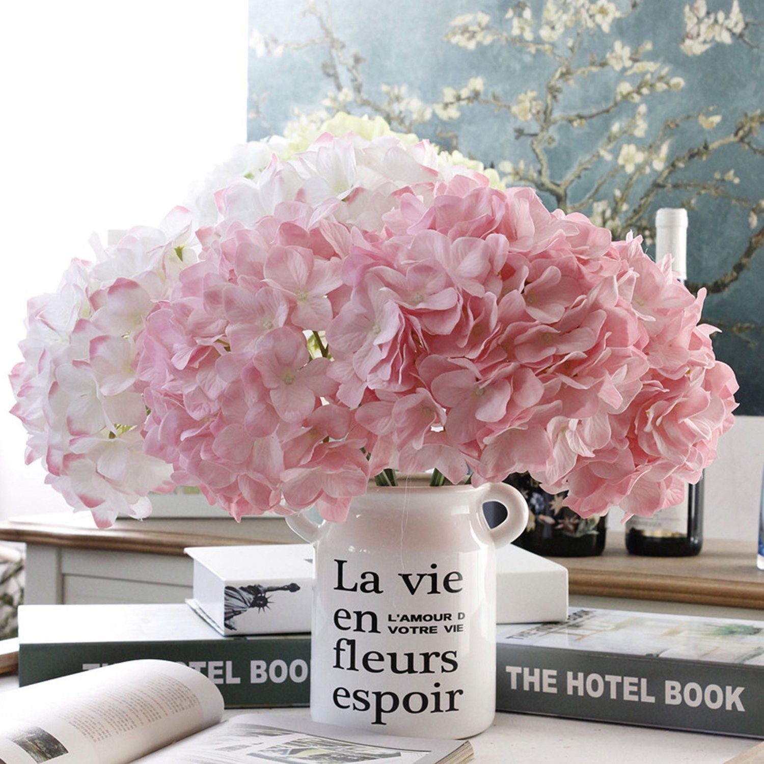 Large Head Hydrangea Simulation Fake Flowers for Home Party Wedding Decoration - VANRINA