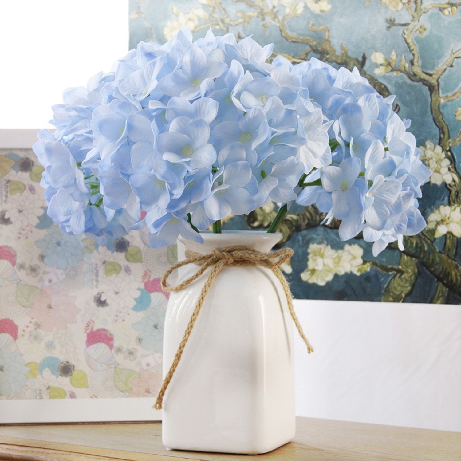 Large Head Hydrangea Simulation Fake Flowers for Home Party Wedding Decoration - VANRINA