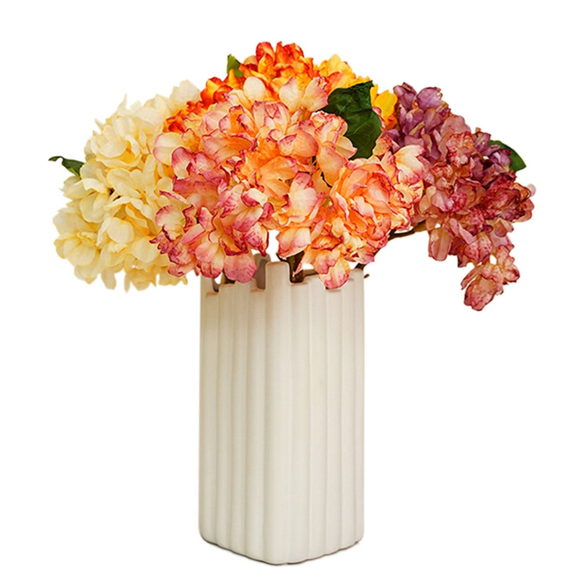 Large Hydrangea Bush Faux Flowers Short Stem - VANRINA