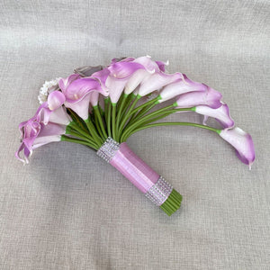 Lavender Bridal Calla Lily Bouquet Set - VANRINA