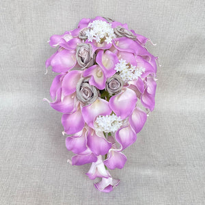 Lavender Bridal Calla Lily Bouquet Set - VANRINA