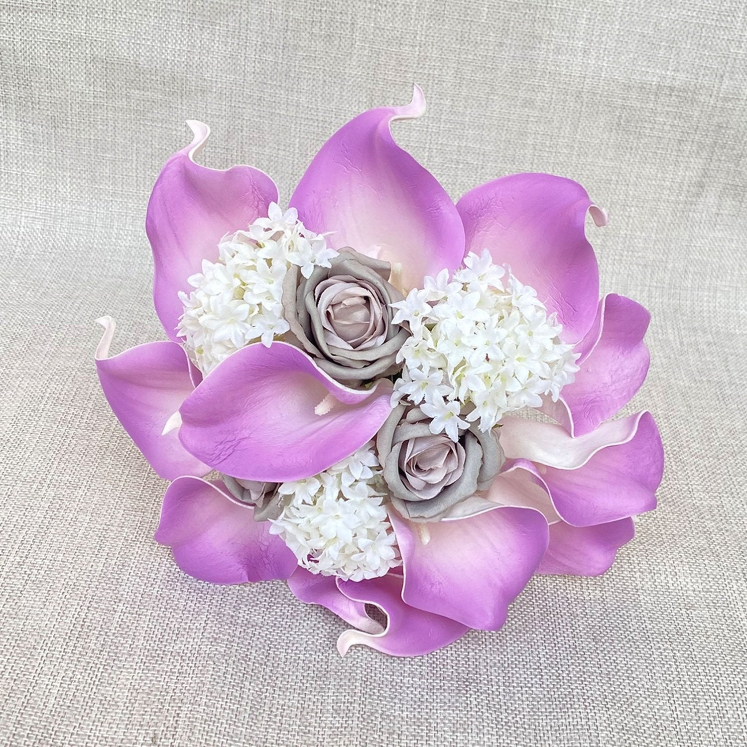 Lavender Bridal Calla Lily Bouquet Set - VANRINA