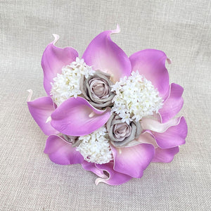 Lavender Bridal Calla Lily Bouquet Set - VANRINA
