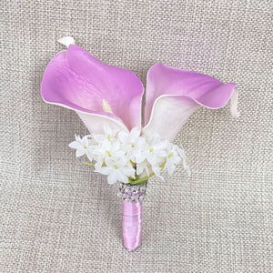Lavender Bridal Calla Lily Bouquet Set - VANRINA