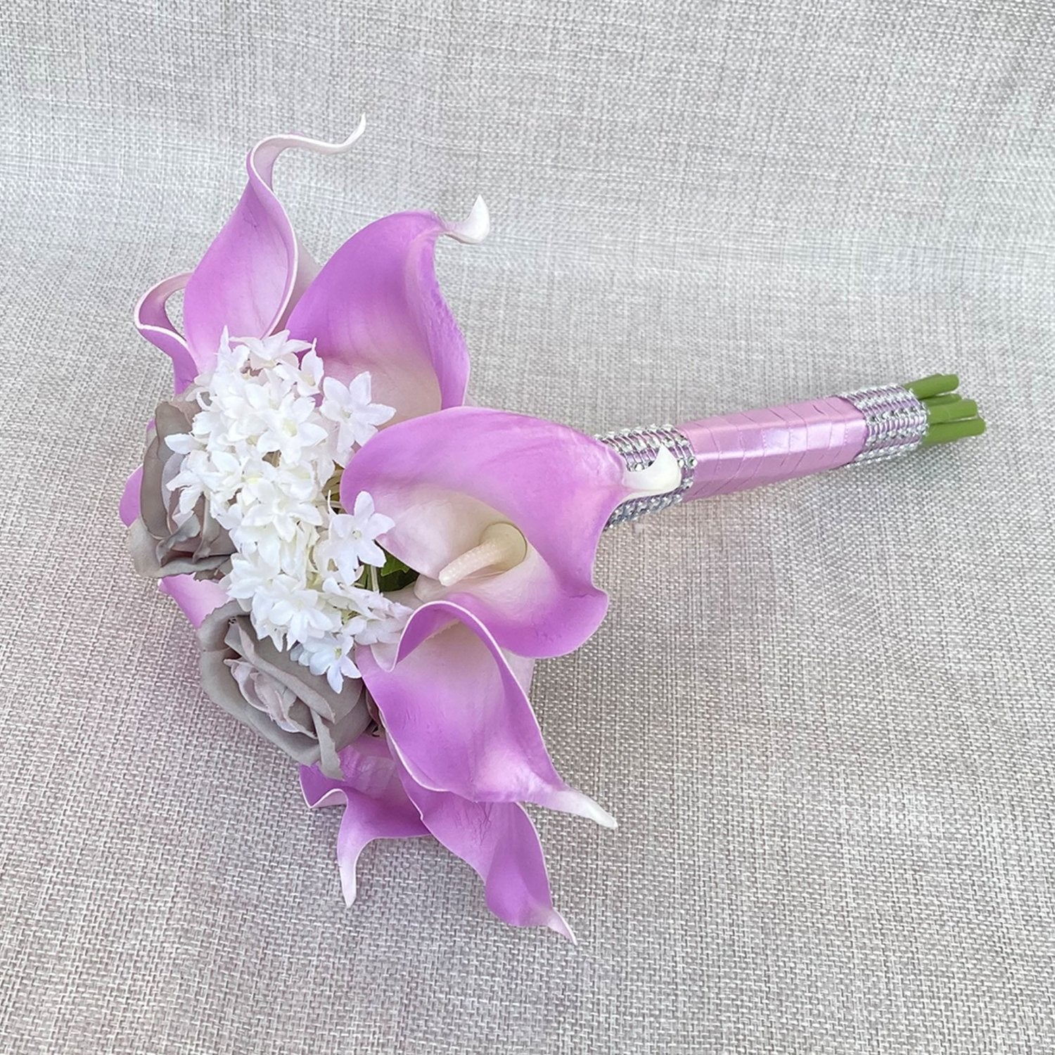 Lavender Bridal Calla Lily Bouquet Set - VANRINA