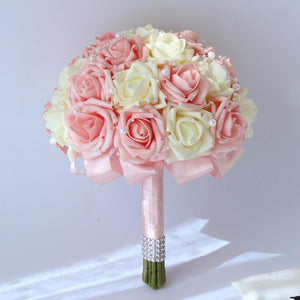Light Pink and Ivory Flower Bridal Bouquet - VANRINA