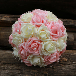 Light Pink and Ivory Flower Bridal Bouquet - VANRINA