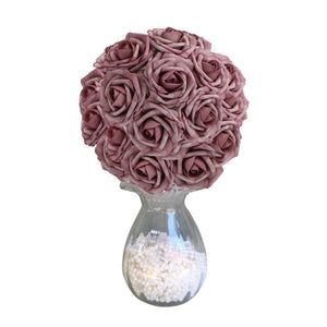 mauve wedding decor flower ball