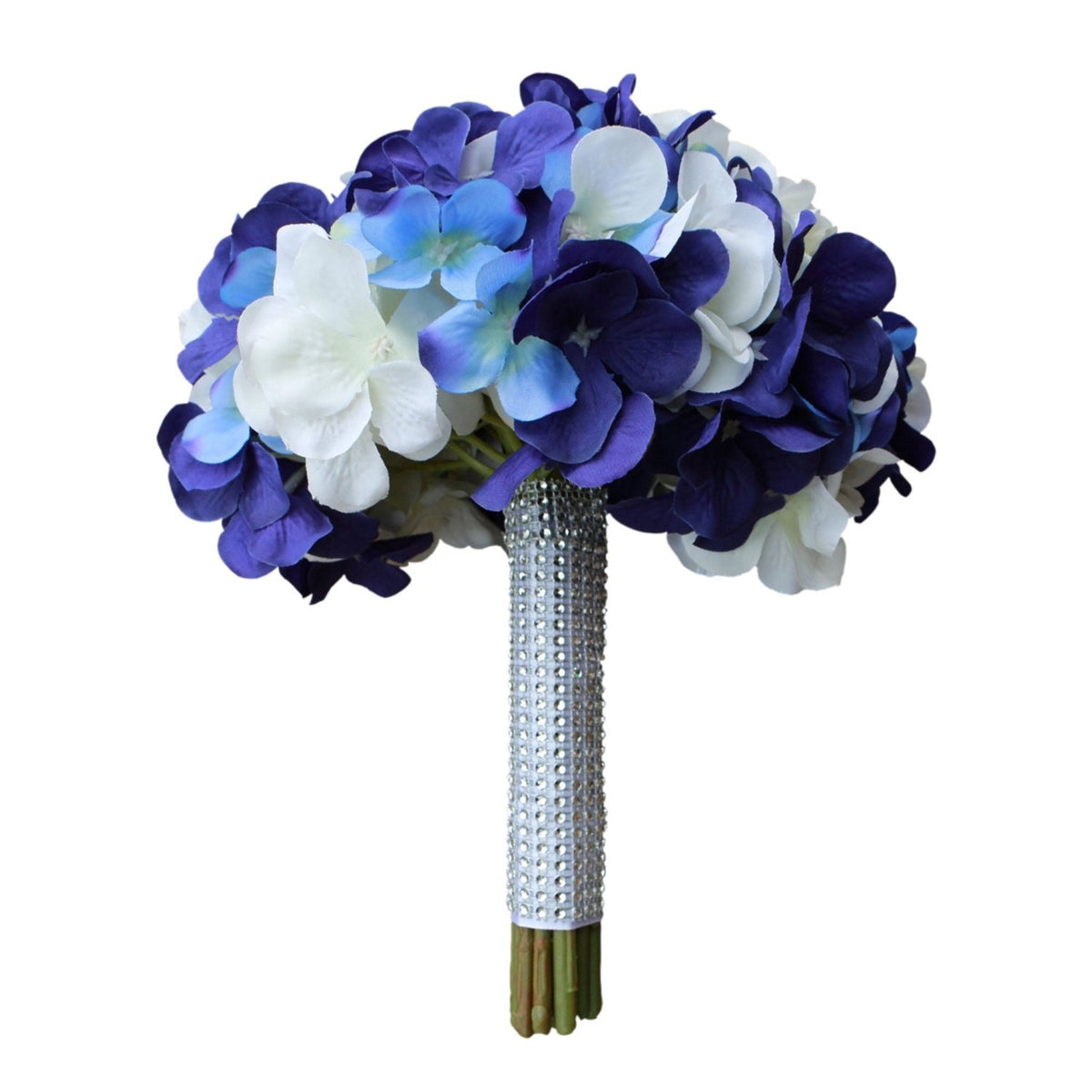 Navy Blue and White Hydrange Bouquet Artificial Wedding Flowers - VANRINA