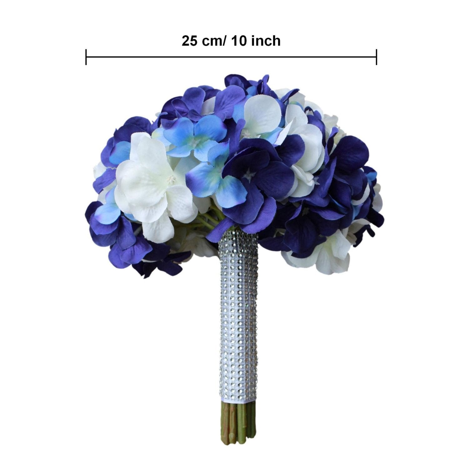 Navy Blue and White Hydrange Bouquet Artificial Wedding Flowers - VANRINA