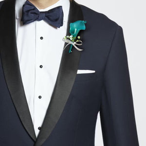 Oasis Teal Calla Lily Boutonniere Groom Bestman - VANRINA