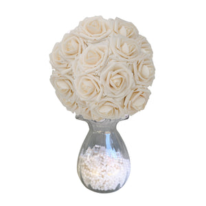 off white flower ball