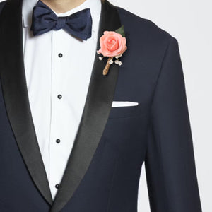 Peach Boutonniere for Wedding Best Man Groom Corsage - VANRINA