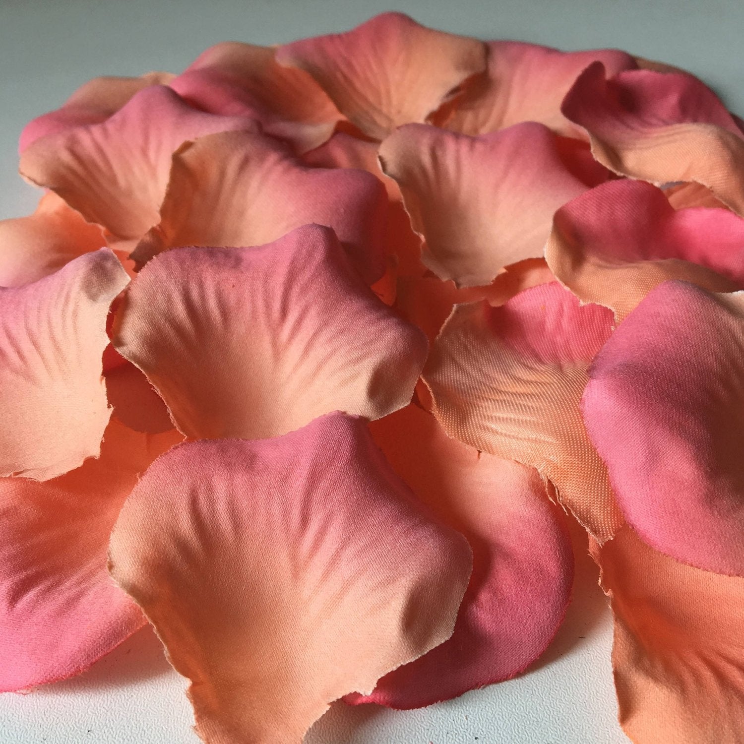 Peach Coral Flower Petals Micropeach Fabric Petals 500pcs - VANRINA