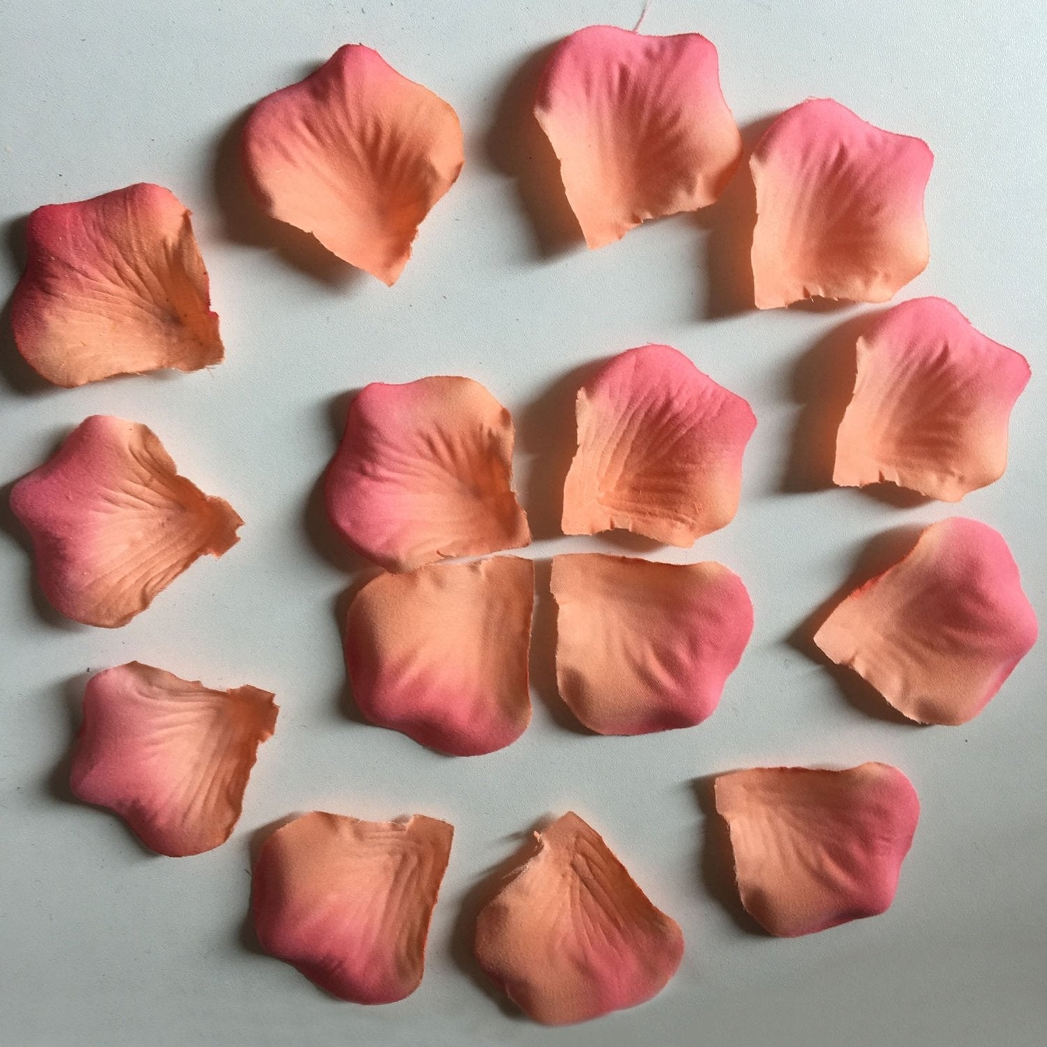 Peach Coral Flower Petals Micropeach Fabric Petals 500pcs - VANRINA