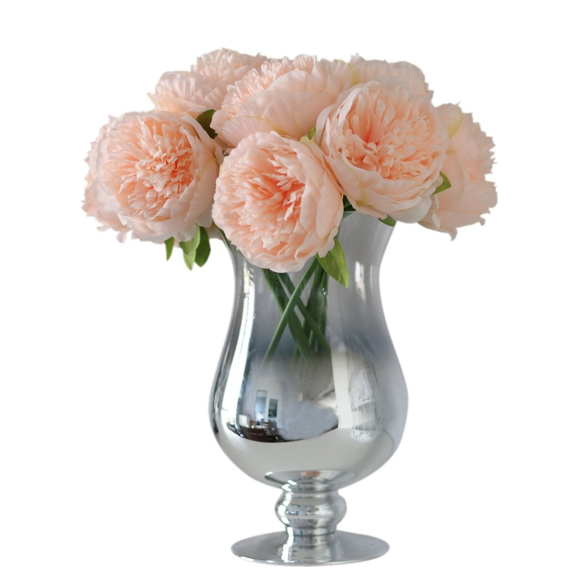 Peach Pink Bridal Bouquet Silk Peony Peach Wedding Flowers - VANRINA