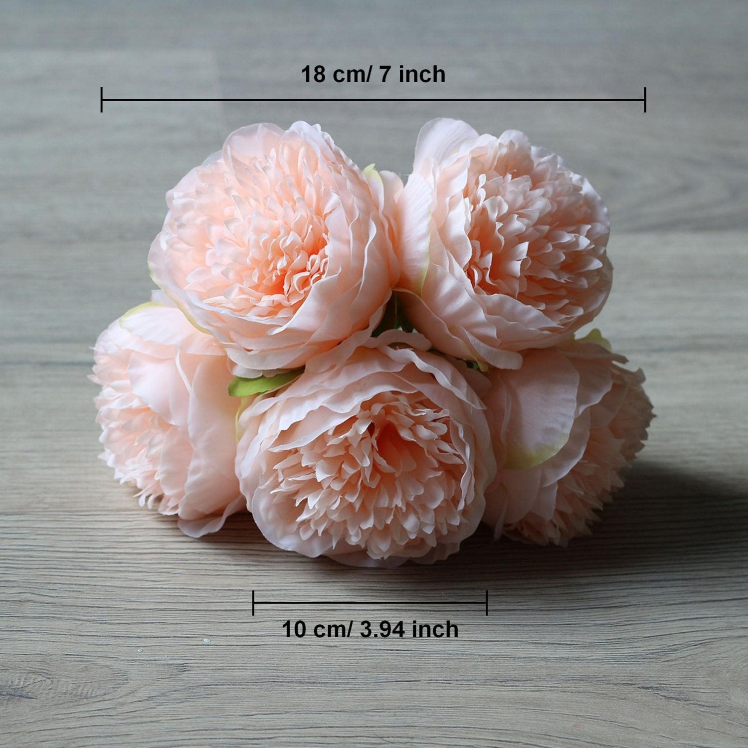 Peach Pink Bridal Bouquet Silk Peony Peach Wedding Flowers - VANRINA