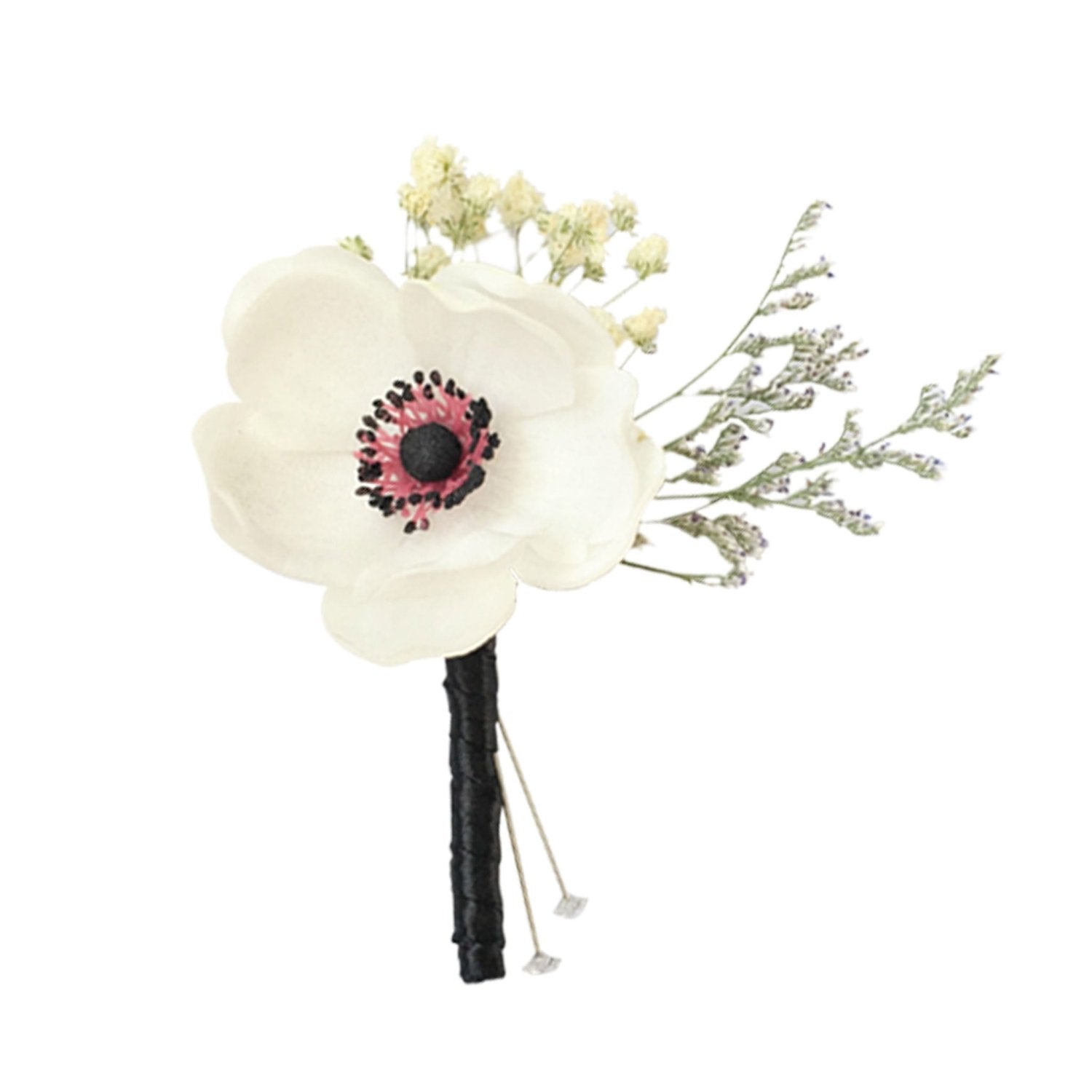 Peony Bouquet Boho Wedding Bridal Bouquet Anemones Corsage - VANRINA