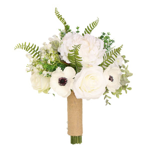 Peony Bouquet Boho Wedding Bridal Bouquet Anemones Corsage - VANRINA