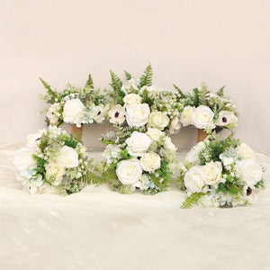 Peony Bouquet Boho Wedding Bridal Bouquet Anemones Corsage - VANRINA