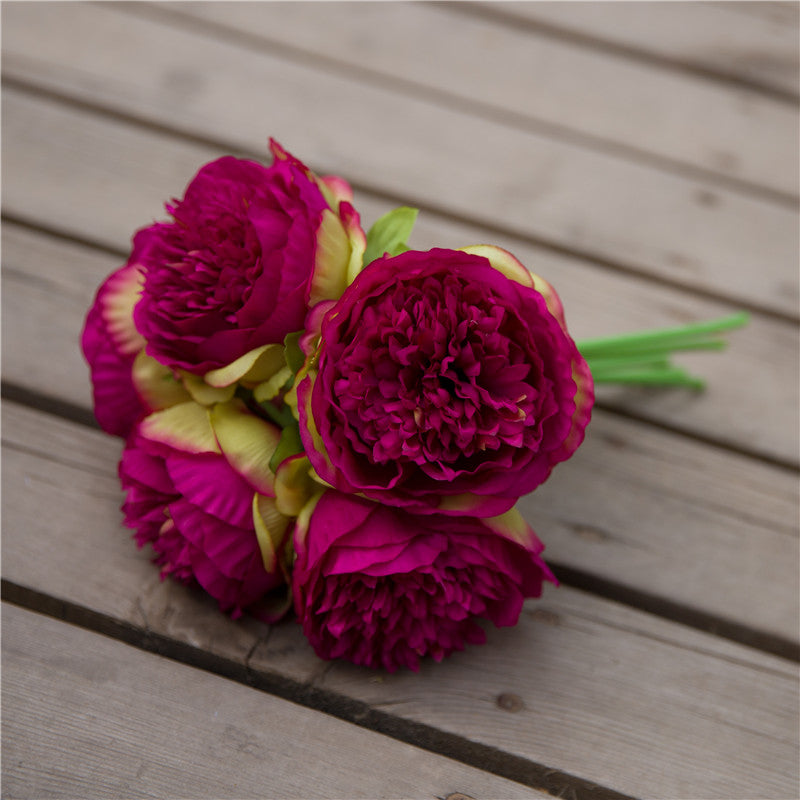 Amaranth Silk Peony Bouquet Quality Fuchsia Wedding Floral Arrangement