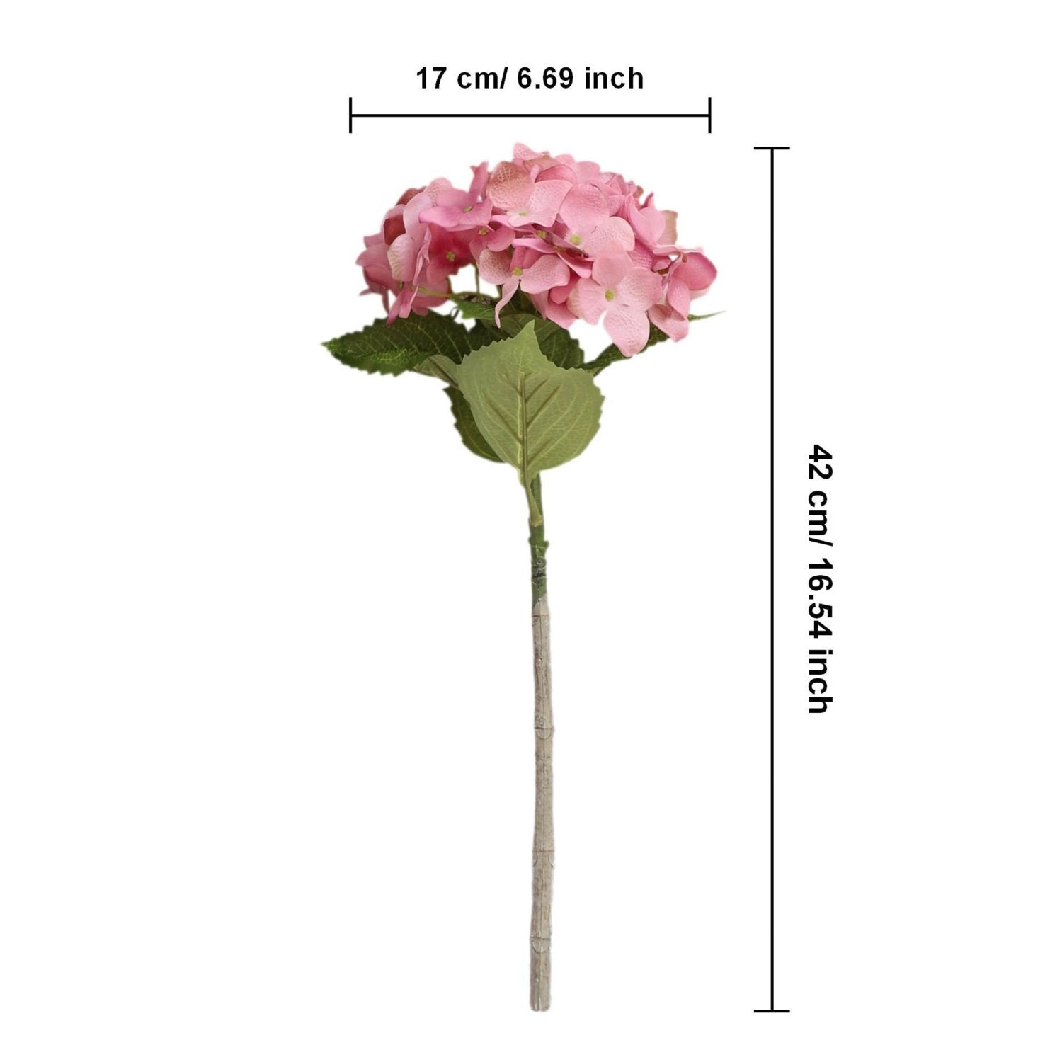 Pink Hydrangea Real Touch Flowers 6pcs - VANRINA