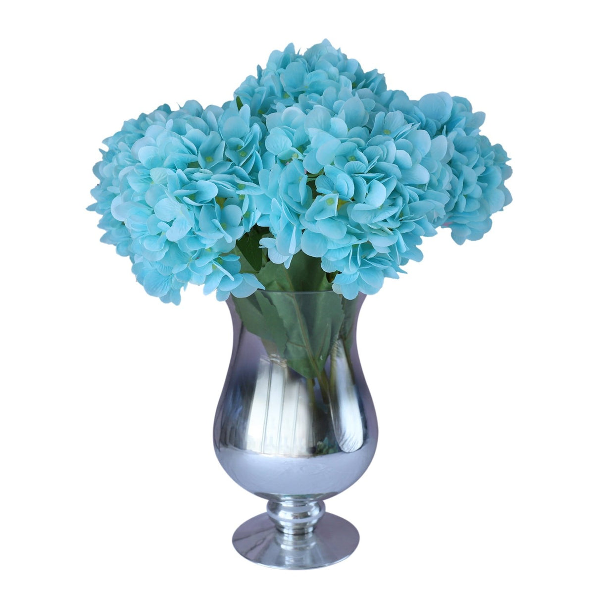 Pool Blue Artificial Hydrangea Bush 21 inch Tall - VANRINA