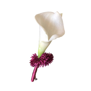 Prom Boutonnieres White Calla Lily Corsages and Boutonnieres - VANRINA