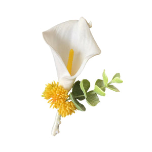 Prom Boutonnieres White Calla Lily Corsages and Boutonnieres - VANRINA