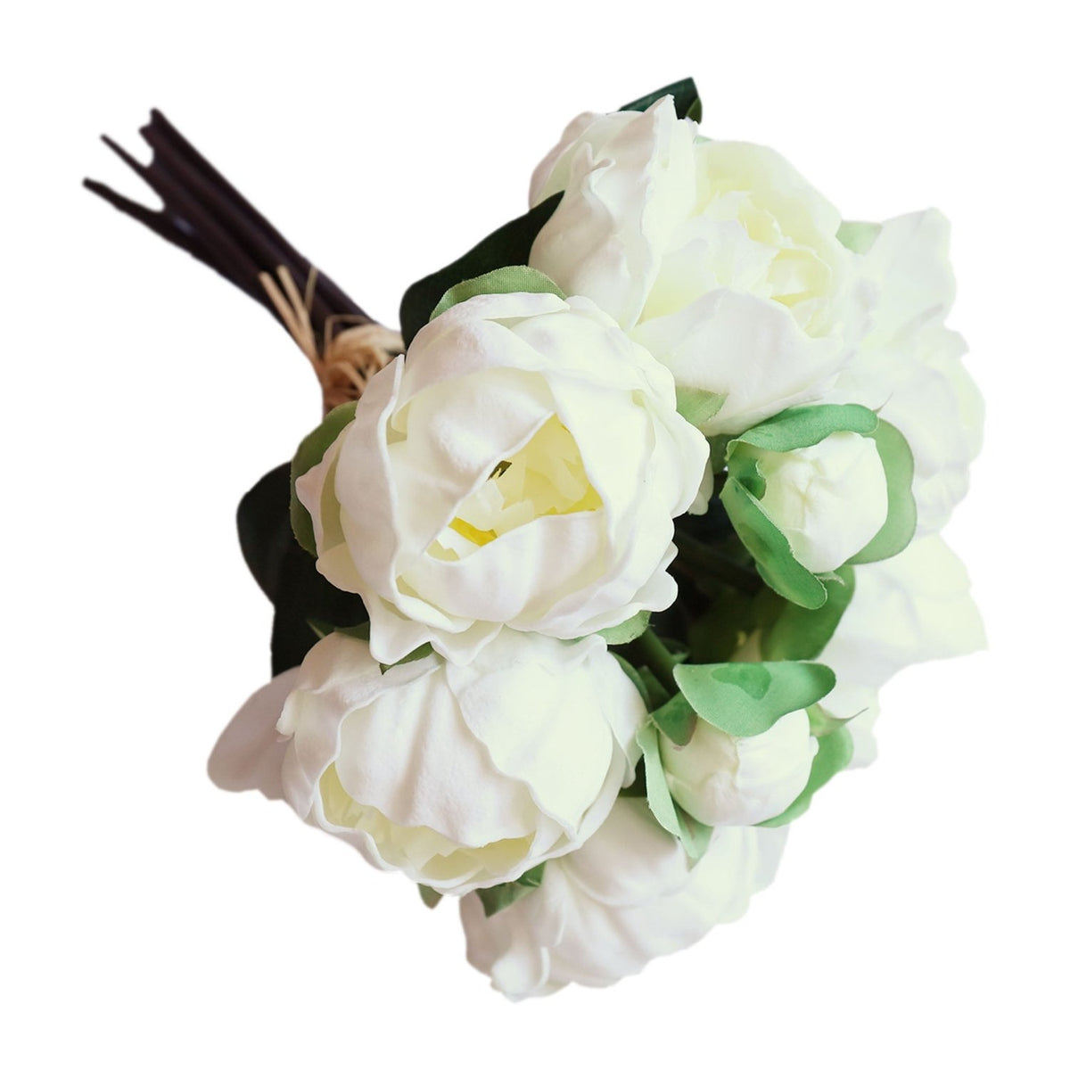 Real Touch Flower White Peony Bouquet for Bridal Flower Table Centerpieces - VANRINA