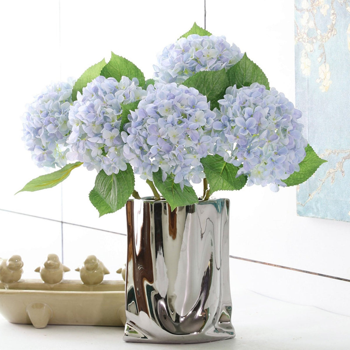 Realistic Fake Hydrangea Flowers 18" - VANRINA