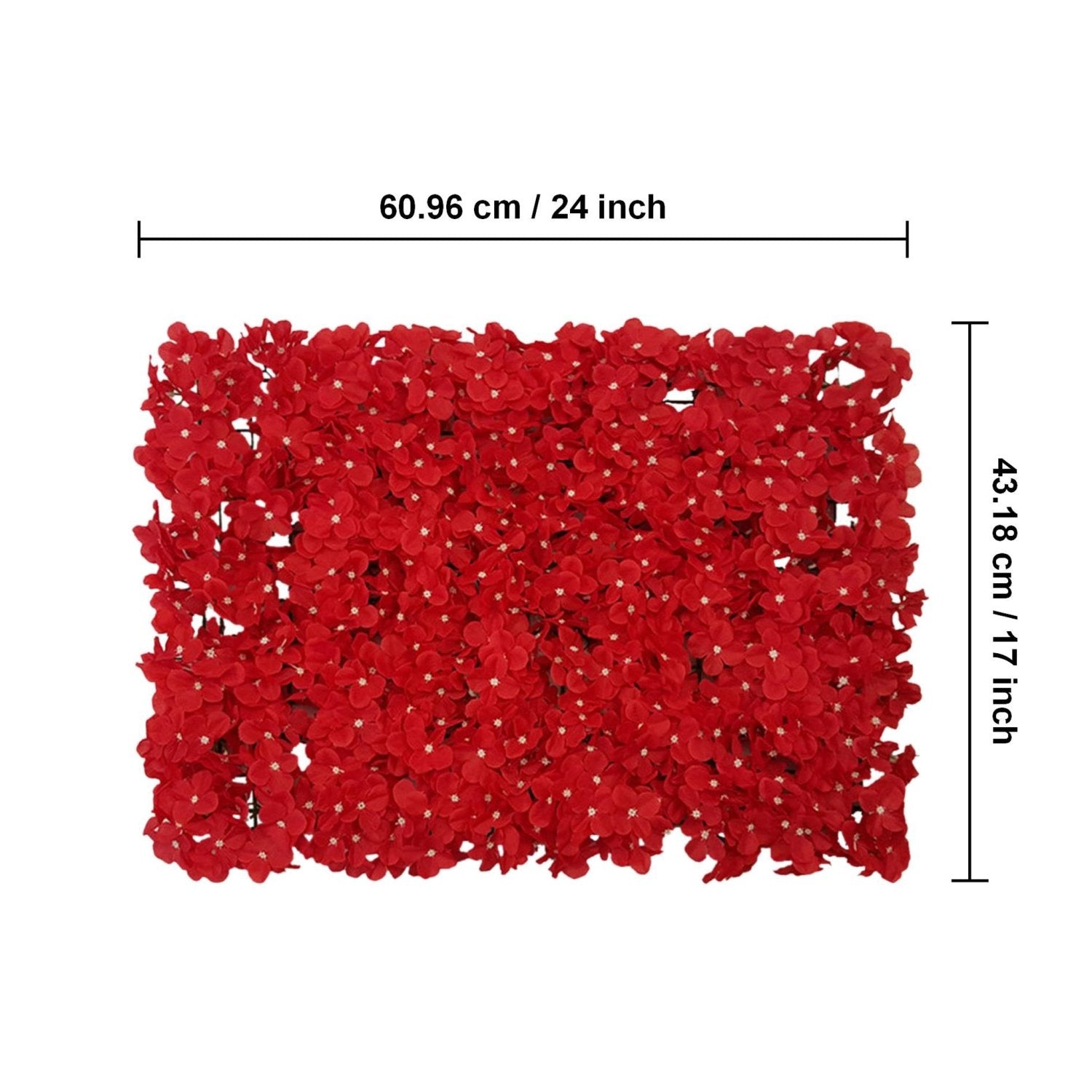 Red Flower Panel Wedding Backdrop Flower Wall Silk Hydrangea Floral Decor - VANRINA