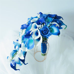 Royal Blue Wedding Bouquets Set - VANRINA
