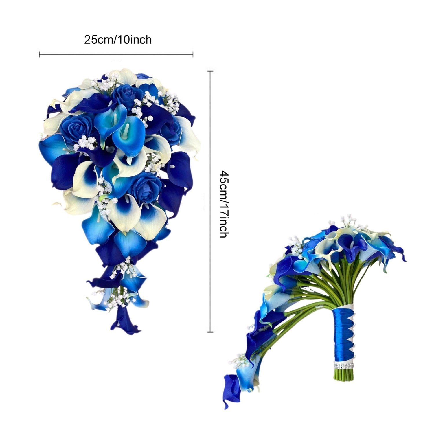 Royal Blue Wedding Bouquets Set - VANRINA