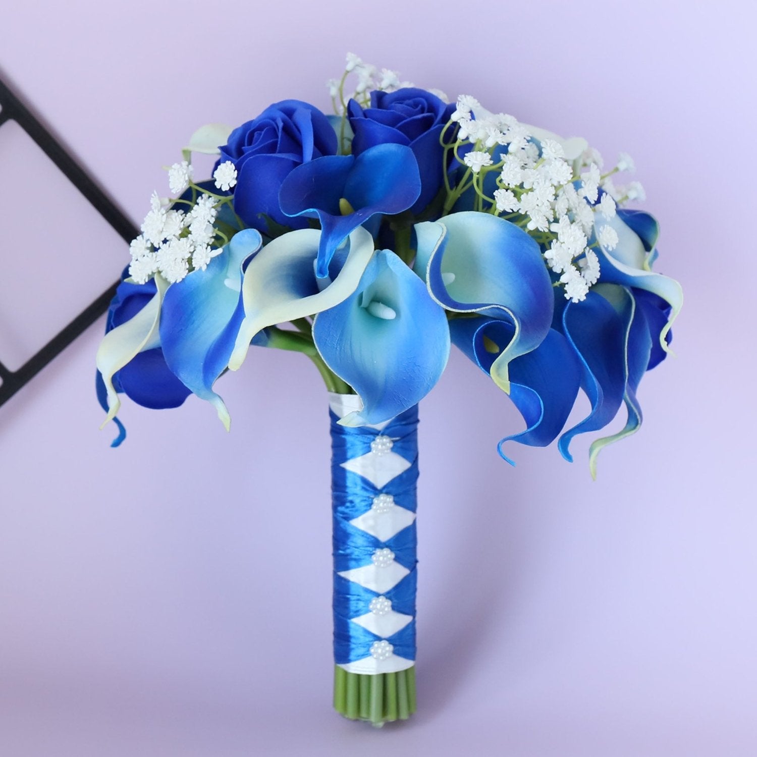 Royal Blue Wedding Bouquets Set - VANRINA