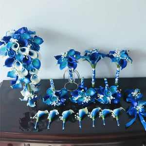 Royal Blue Wedding Bouquets Set - VANRINA