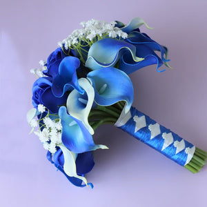 Royal Blue Wedding Bouquets Set - VANRINA