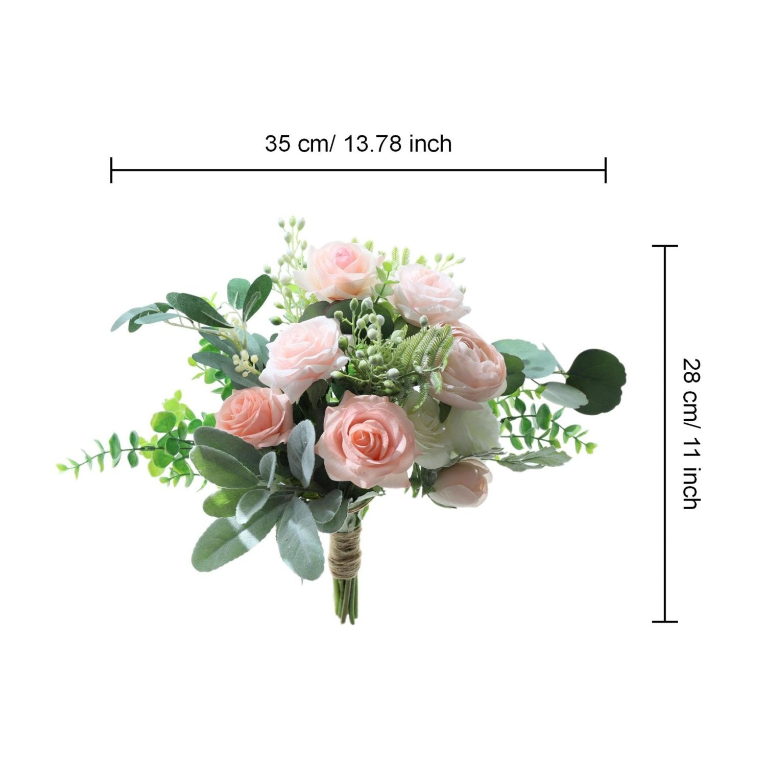 Rustic Bridal Bouquet Blush Peach Wedding Bouquet - VANRINA