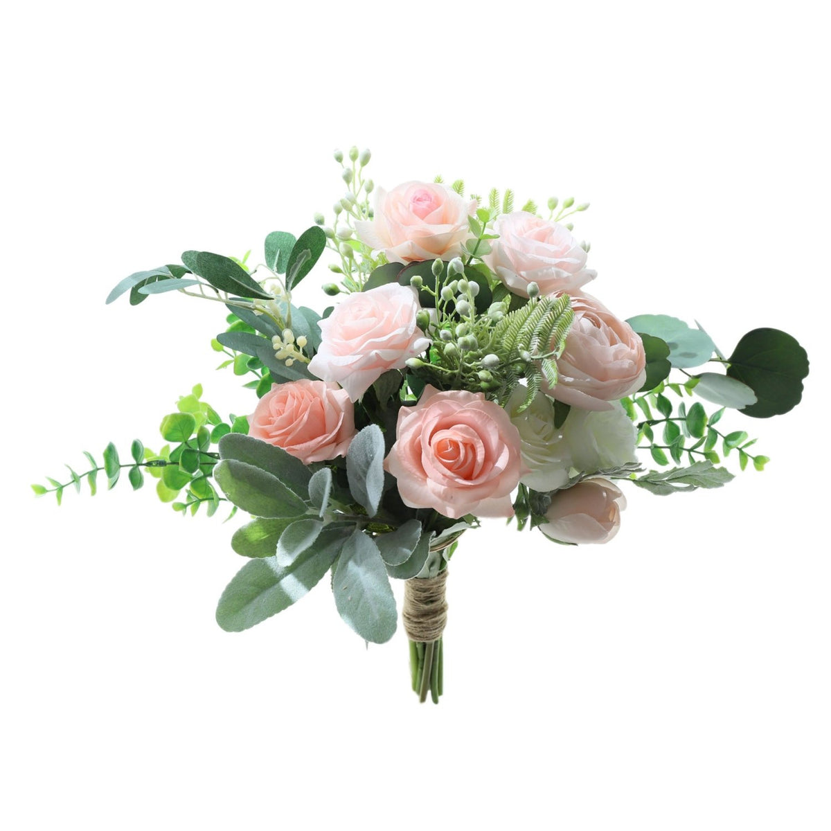 Rustic Bridal Bouquet Blush Peach Wedding Bouquet - VANRINA