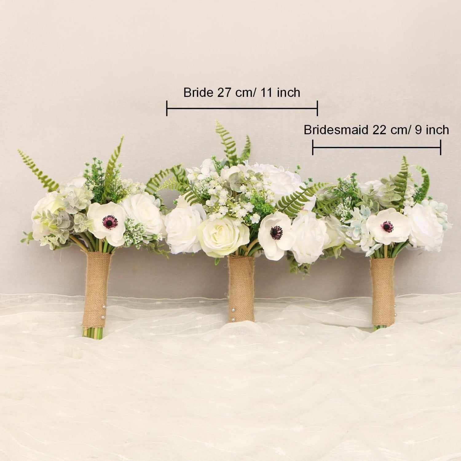 Rustic Bridesmaids Bouquet Silk Peony - VANRINA
