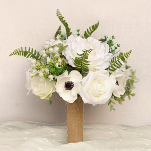 Rustic Wedding Bouquet Silk Peonies - VANRINA