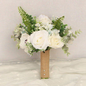 Rustic Wedding Bouquet Silk Peonies - VANRINA