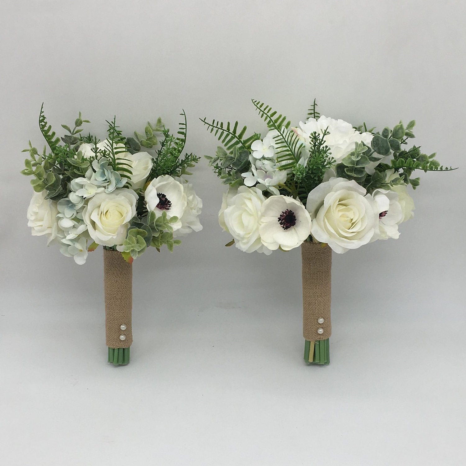 Rustic Wedding Bouquet Silk Peonies - VANRINA