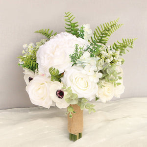 Rustic Wedding Bouquet Silk Peonies - VANRINA