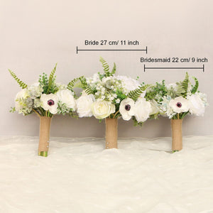 Rustic Wedding Bouquet Silk Peonies - VANRINA