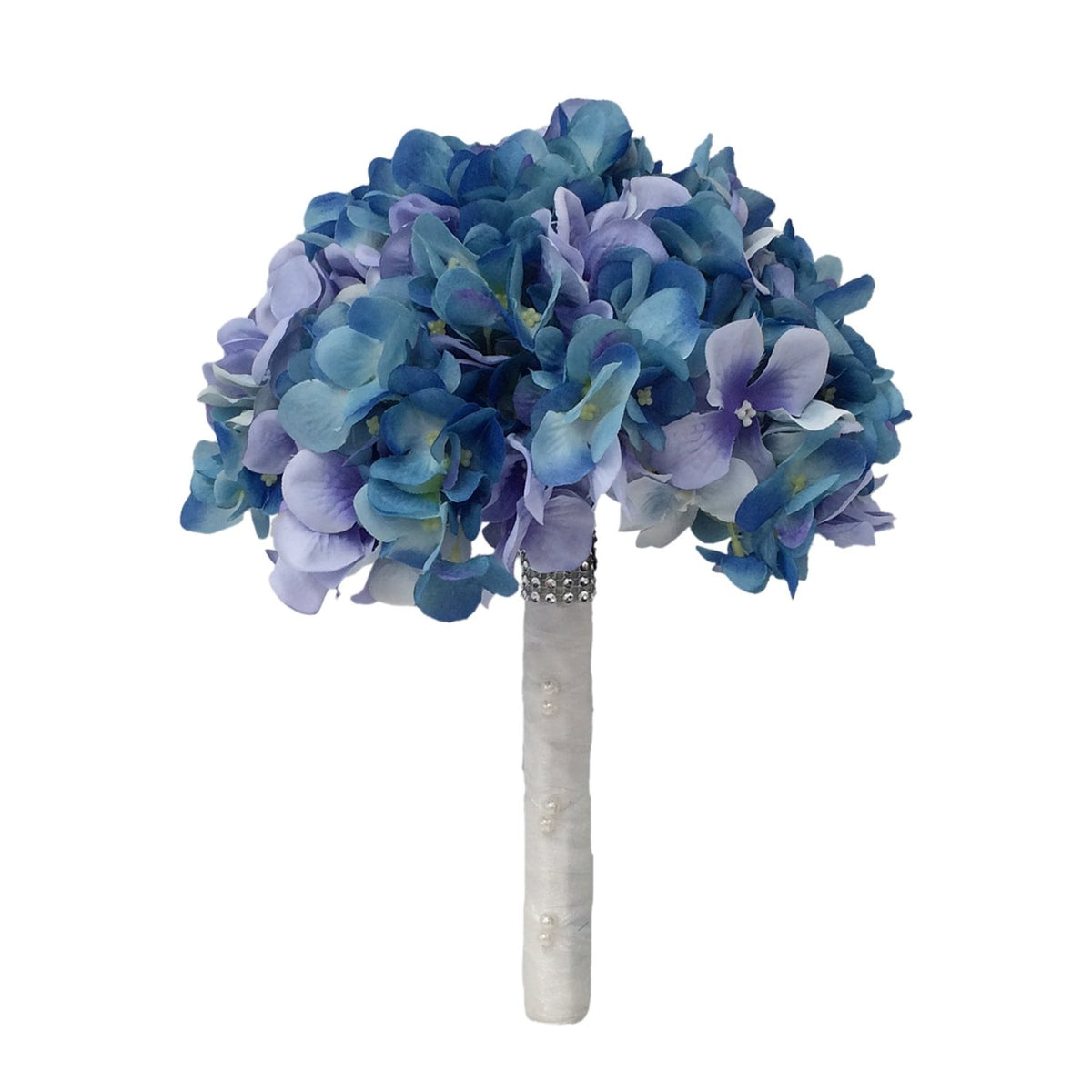Silk Hydrangea Blue Bridal Bouquet and Boutonniere Customized - VANRINA