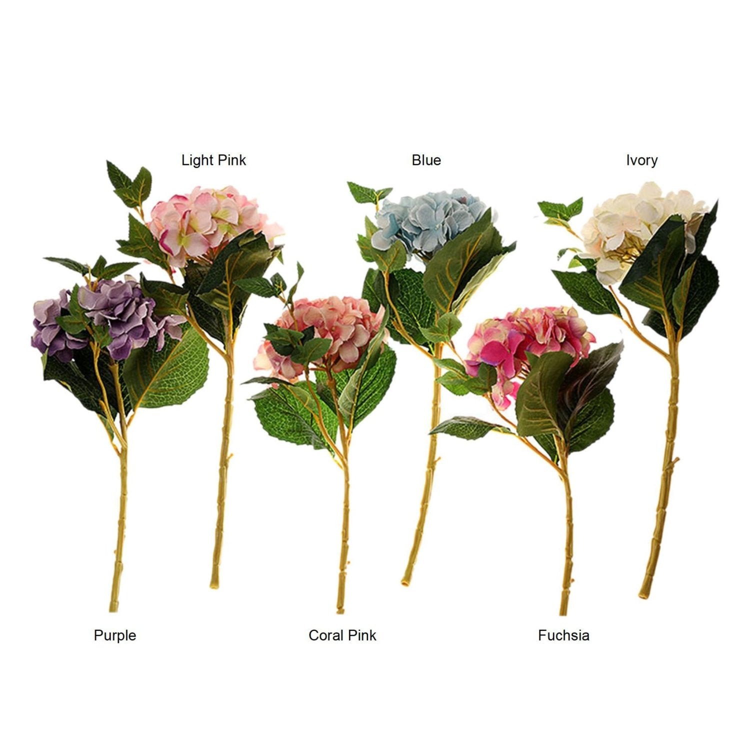 Silk Hydrangea Individual Stem Artificial Flower - VANRINA