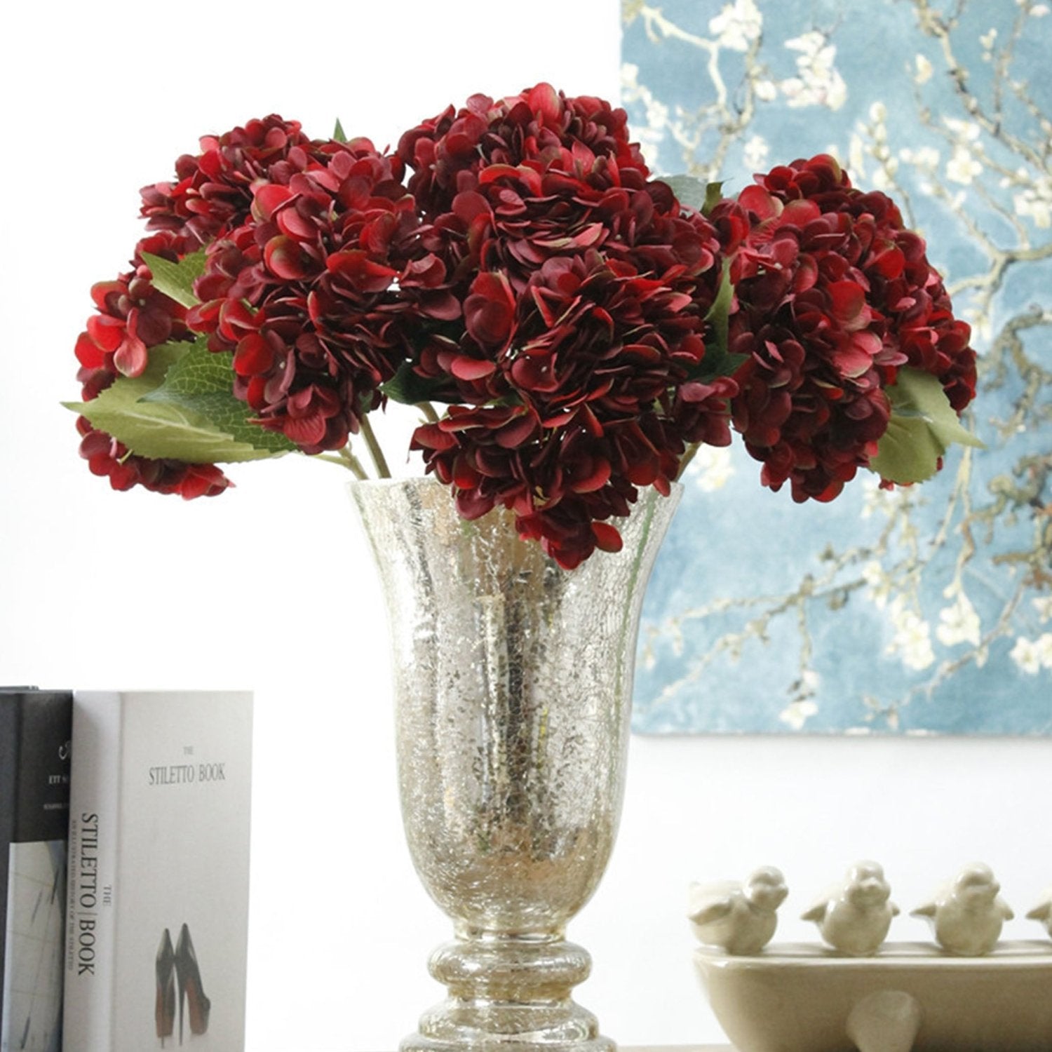 Silk Hydrangea Realist Artificial Hydrange Flowers - VANRINA