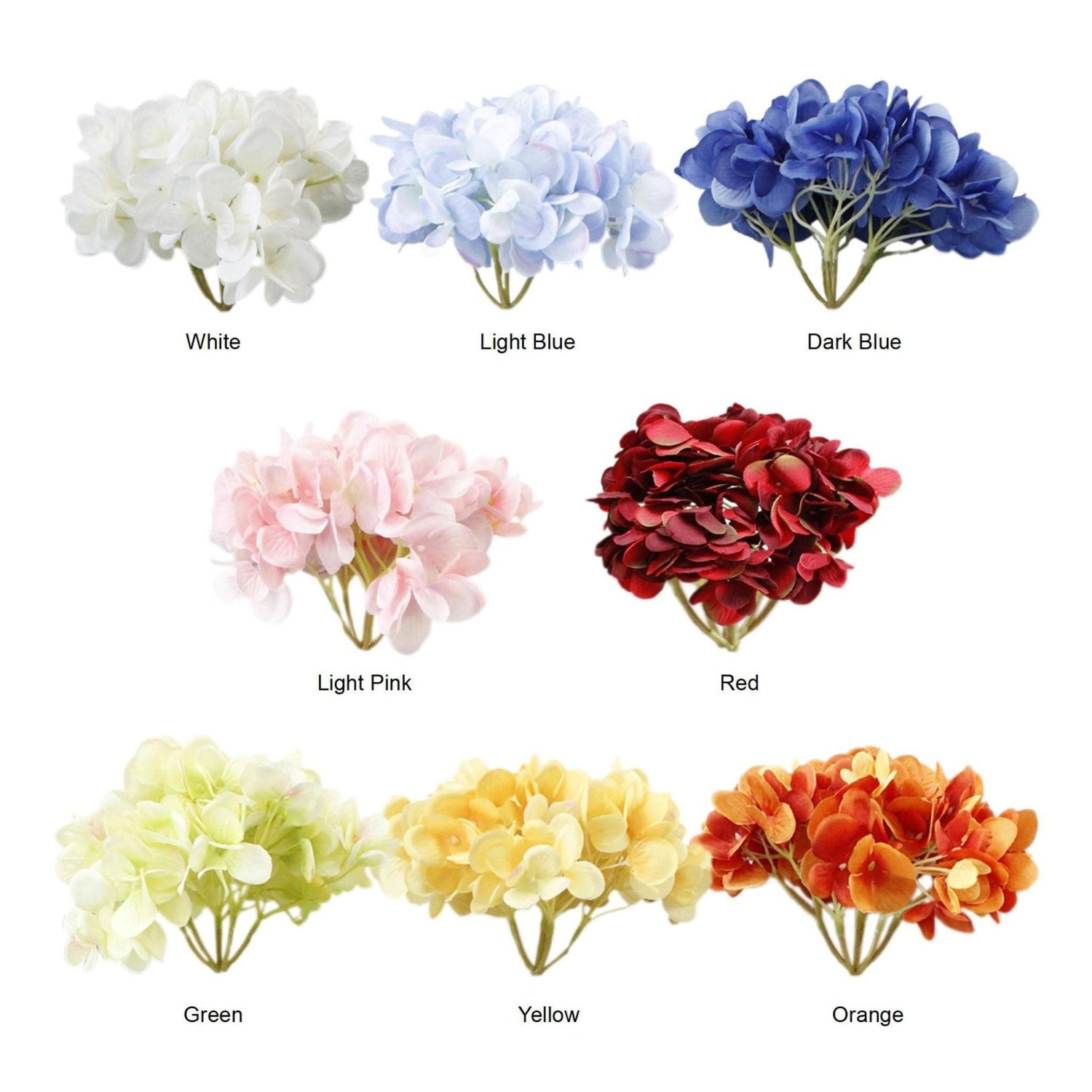 Silk Hydrangea Realist Artificial Hydrange Flowers - VANRINA