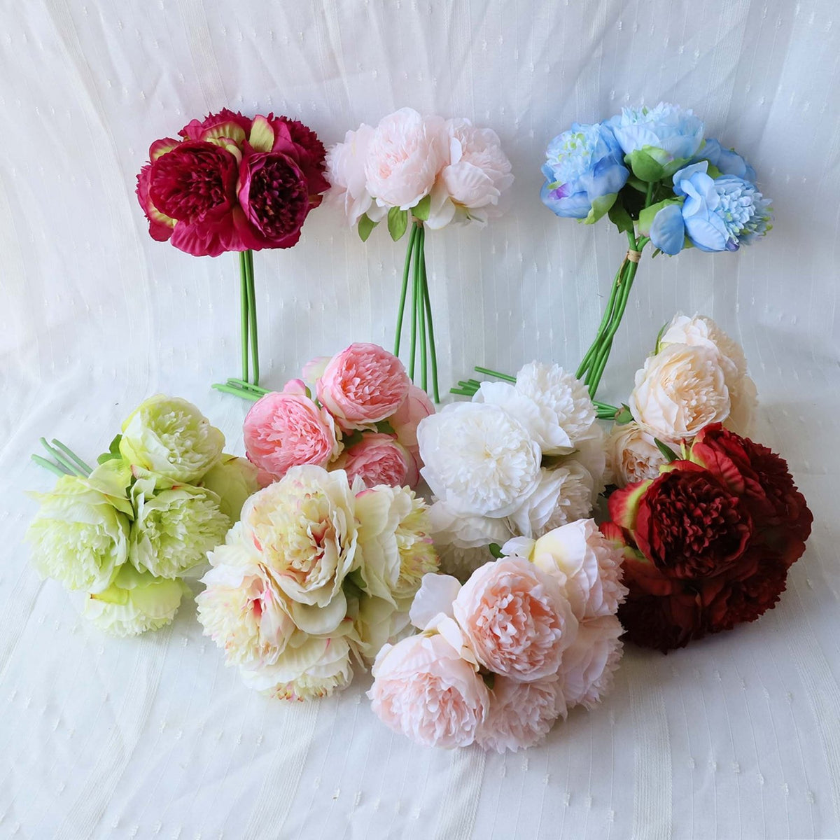 Silk Peony Bouquet Wedding Decoration Fake Flower Arrangement - VANRINA